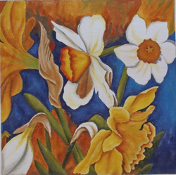 click here to view larger image of Daffodil Garden (hand painted canvases)