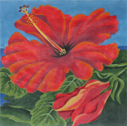 click here to view larger image of Crimson Hibiscus (hand painted canvases)