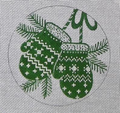 click here to view larger image of Green Mittens (hand painted canvases)