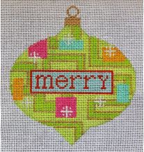 click here to view larger image of Mod Merry Ornament (hand painted canvases)