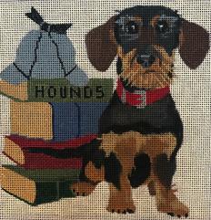click here to view larger image of Mystery Lover Dachshund (hand painted canvases)
