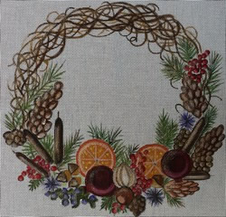 click here to view larger image of Fall Wreath (hand painted canvases)