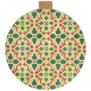 click here to view larger image of Florentine Bauble - Red/Green (hand painted canvases)