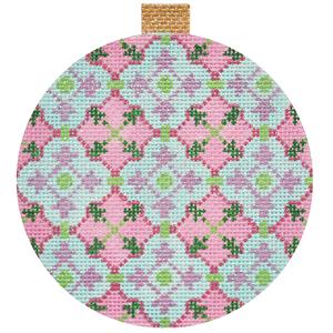 click here to view larger image of Florentine Bauble - Pink/Turquoise (hand painted canvases)