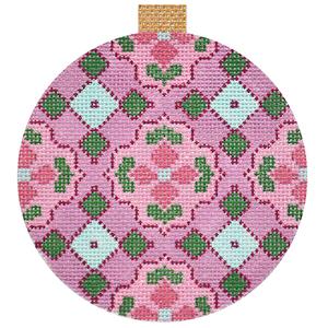 click here to view larger image of Florentine Bauble - Pink/Purple (hand painted canvases)
