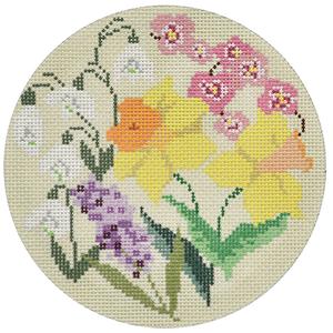 click here to view larger image of Spring Floral Round (hand painted canvases)