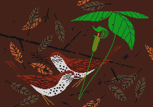 click here to view larger image of Wood Thrush (hand painted canvases)