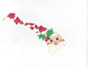 click here to view larger image of Hawaii State Shaped Santa (hand painted canvases)