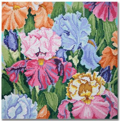click here to view larger image of Iris Paradise (hand painted canvases)