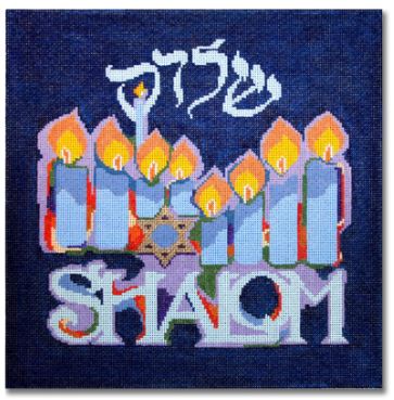 click here to view larger image of Festival of Lights - Shalom  (hand painted canvases)