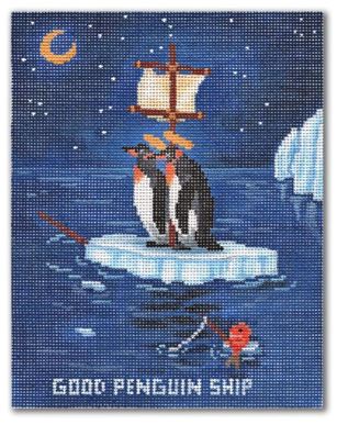 click here to view larger image of Good Penguin Ship (hand painted canvases)