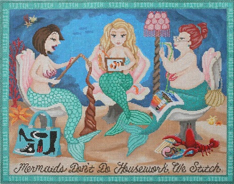 click here to view larger image of Mermaid Stitch Club (hand painted canvases)