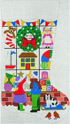 click here to view larger image of Toy Shop Stocking (hand painted canvases)