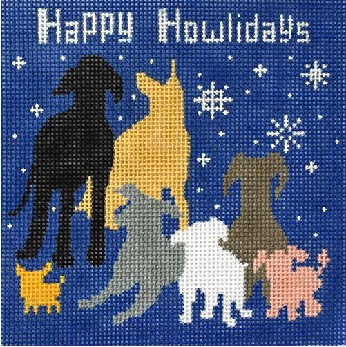 click here to view larger image of Happy Howlidays (hand painted canvases)