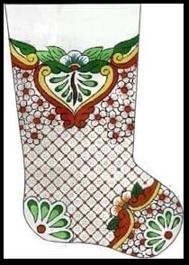 click here to view larger image of Talavera Stocking I (hand painted canvases)