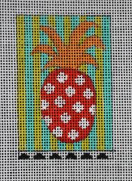click here to view larger image of Luggage Tag - Pineapple (hand painted canvases)