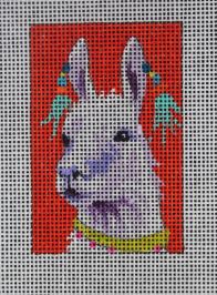click here to view larger image of Luggage Tag - Llama (hand painted canvases)
