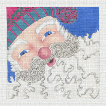 click here to view larger image of Santa Up Close w/Stitch Guide (hand painted canvases)