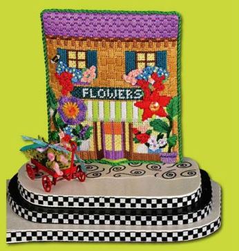 click here to view larger image of Flower Shop w/Stitch Guide (hand painted canvases)