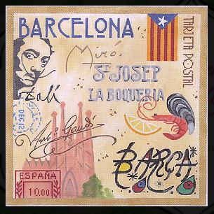 click here to view larger image of Barcelona Collage (hand painted canvases 2)