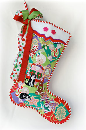 click here to view larger image of Mrs Santa Stocking w/Stitch Guide (hand painted canvases)