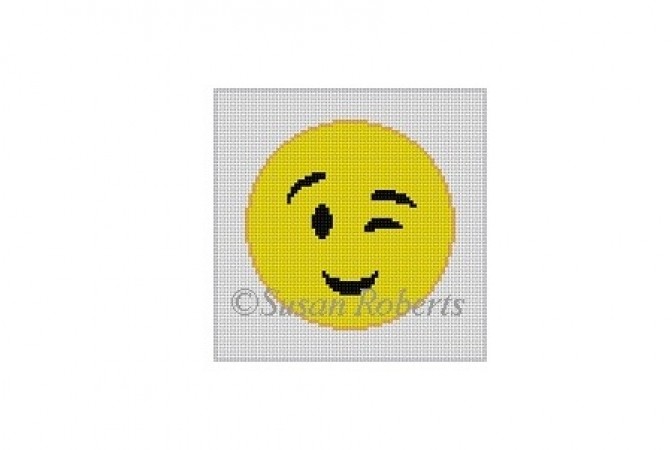 click here to view larger image of Winking Emoji (hand painted canvases)