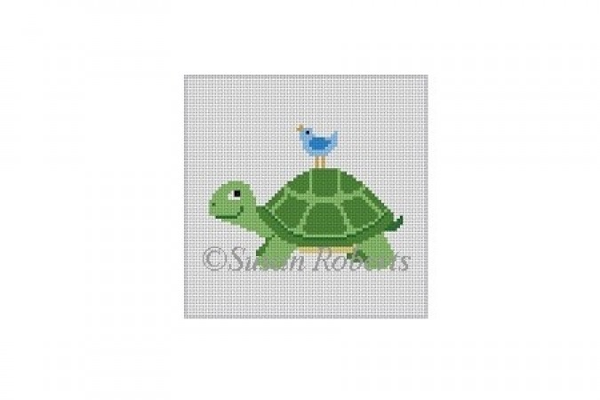 click here to view larger image of Turtle with Bird (hand painted canvases)