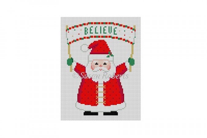 click here to view larger image of Banner - Santa Believe (hand painted canvases)