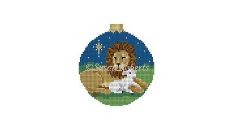 click here to view larger image of Lion and Lamb (hand painted canvases)