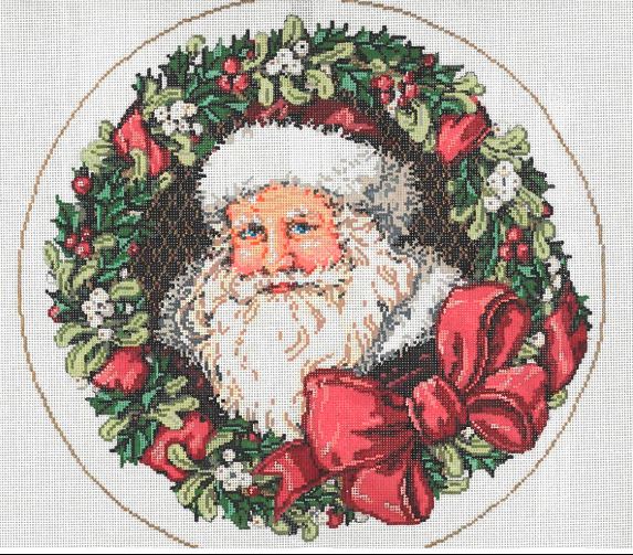 click here to view larger image of Santas Wreath (hand painted canvases)
