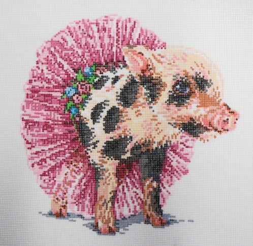 click here to view larger image of Piggy Pink (hand painted canvases)