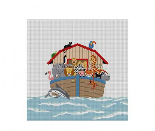click here to view larger image of Childs Seat - Noah's Ark  (hand painted canvases)