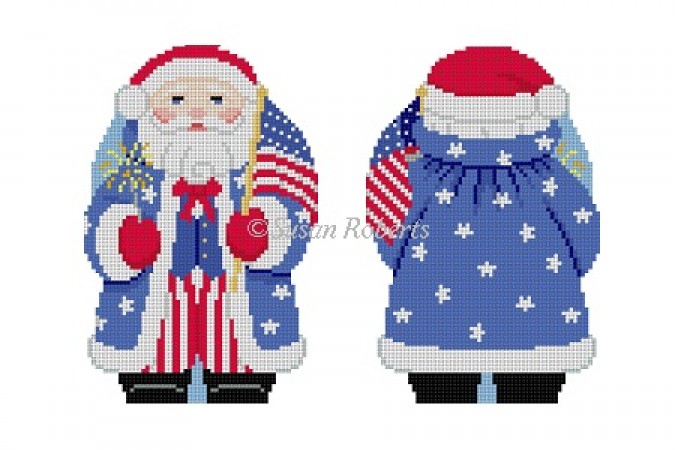 click here to view larger image of Stars & Stripes Santa -  2 sided (hand painted canvases)