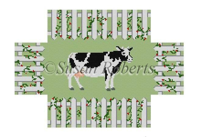 click here to view larger image of Cow In A Fence (hand painted canvases)