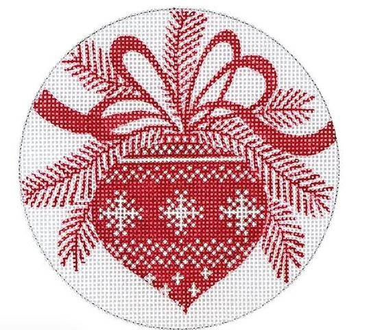 click here to view larger image of Red Ornament (hand painted canvases)