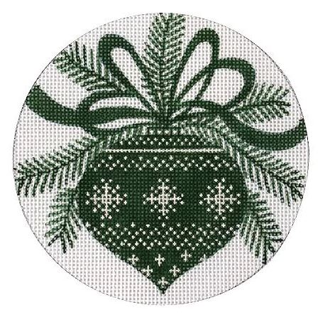 click here to view larger image of Green Ornament (hand painted canvases)
