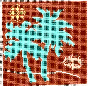click here to view larger image of Palm Tree Series - Turquoise (hand painted canvases)
