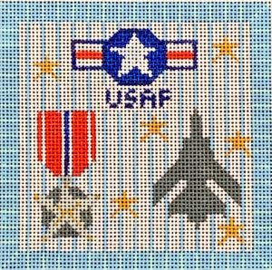 click here to view larger image of USAF Square  (hand painted canvases)
