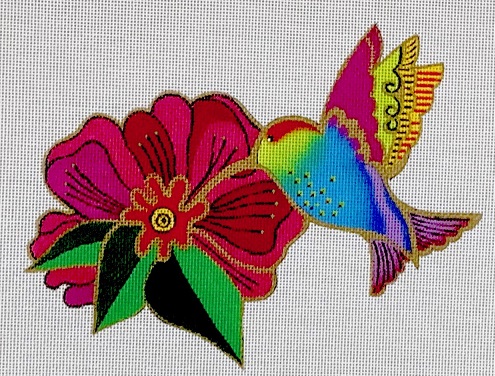 click here to view larger image of Hummingbird with Flower  (hand painted canvases)