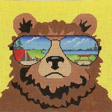 click here to view larger image of Sunglasses Bear (hand painted canvases)