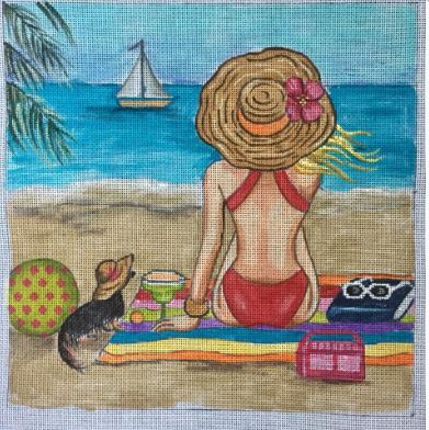 click here to view larger image of Girl at the Beach (hand painted canvases)