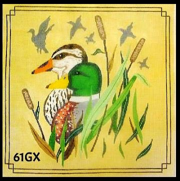click here to view larger image of Mallard Ducks and Cattails (hand painted canvases)