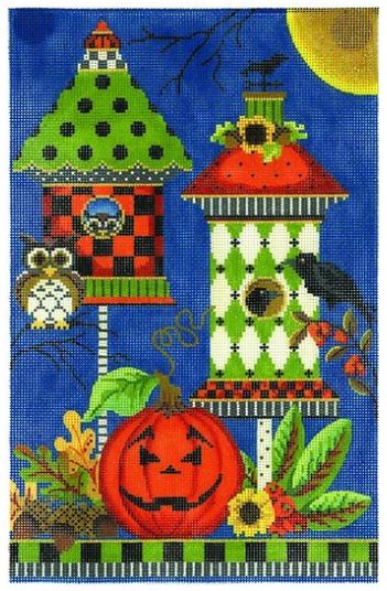click here to view larger image of Halloween Crow House (hand painted canvases)
