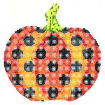 click here to view larger image of Haunted Polka Dots Pumpkin (hand painted canvases)