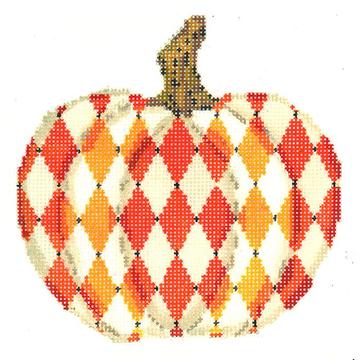 click here to view larger image of Hallowed Harlequin Pumpkin (hand painted canvases)