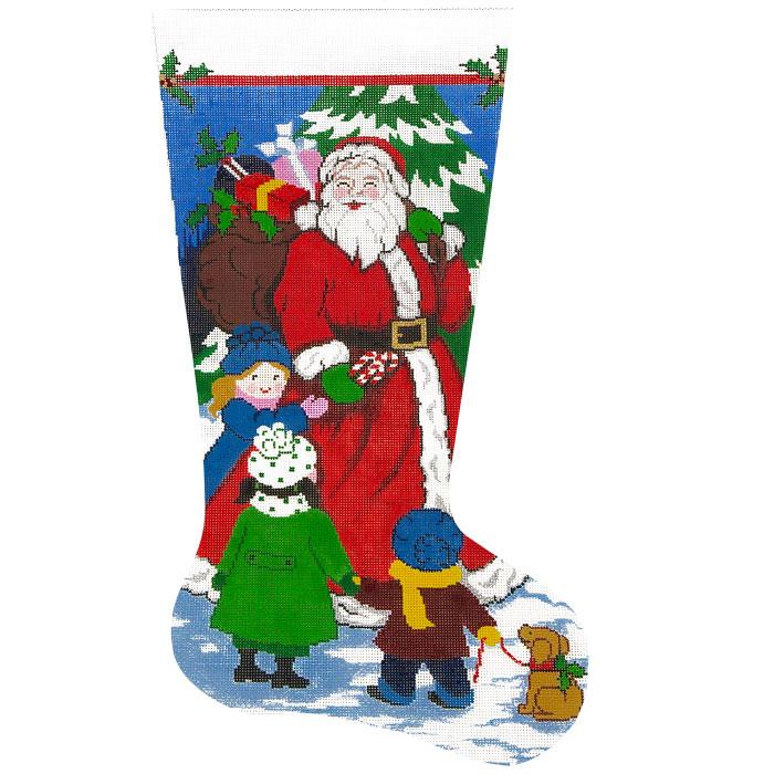 click here to view larger image of Santas Got Candy Stocking (hand painted canvases)