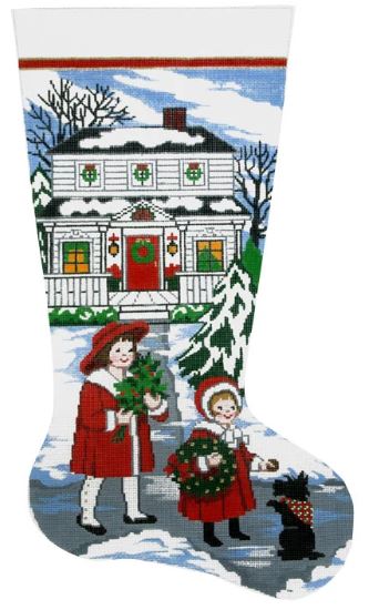 click here to view larger image of Victorian Children Stocking (hand painted canvases)