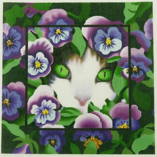 click here to view larger image of Purple Cat (hand painted canvases)