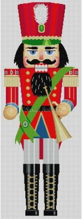 click here to view larger image of Nutcracker Stand-Up - Red Horn Player (hand painted canvases)