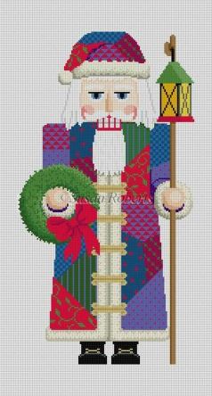 click here to view larger image of Nutcracker Stand-Up - Patchwork Santa (hand painted canvases)